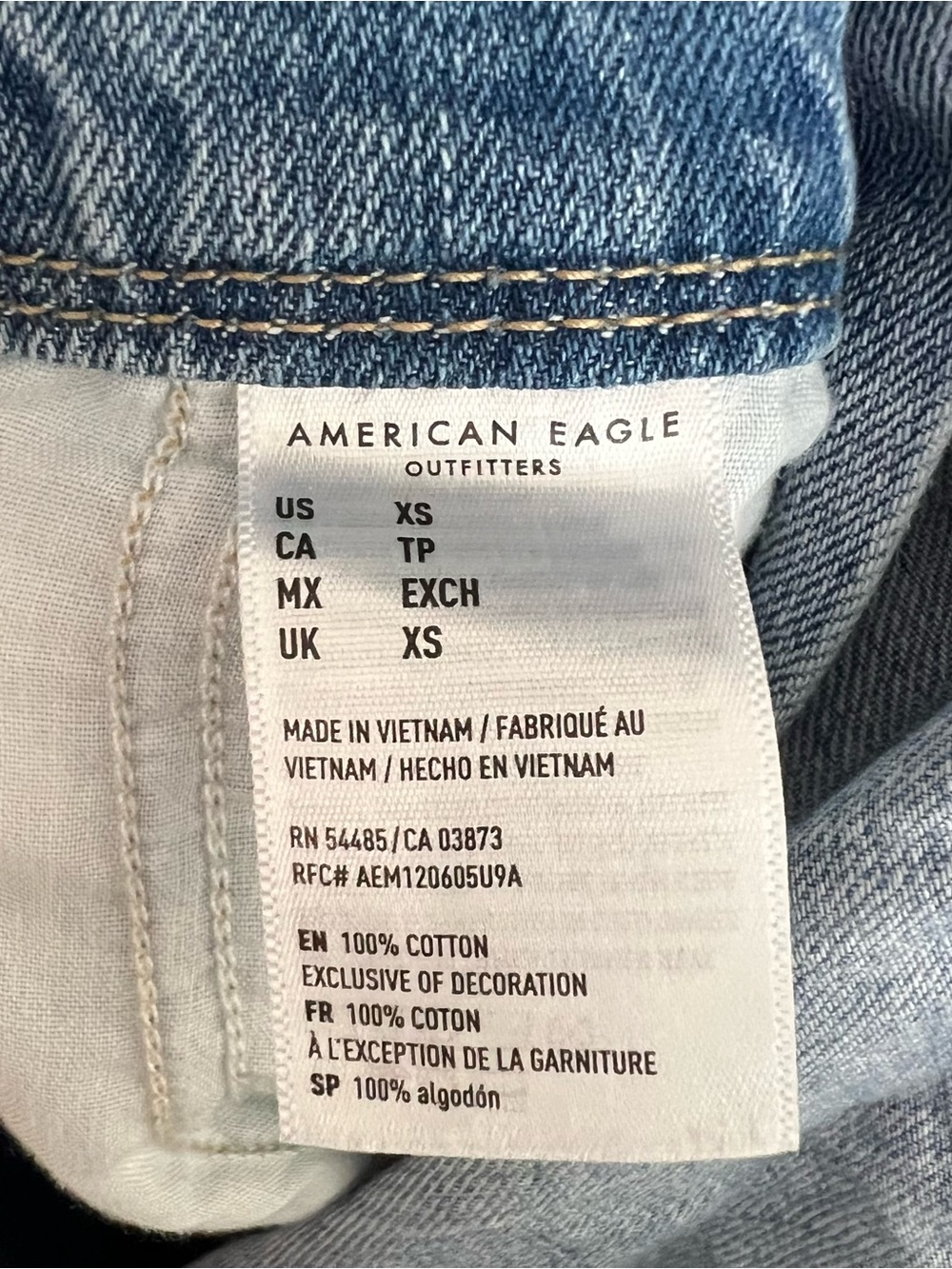 American Eagle 90s Boyfriend Denim Y2K Overalls Utility Raw Hem Size XS Classic - Picture 7 of 7